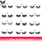 AMAOLASH 25 мм ресницы 3D норковые ресницы 100% без жестокости накладные ресницы натуральные длинные ресницы толстые перекрестные ресницы для наращивания