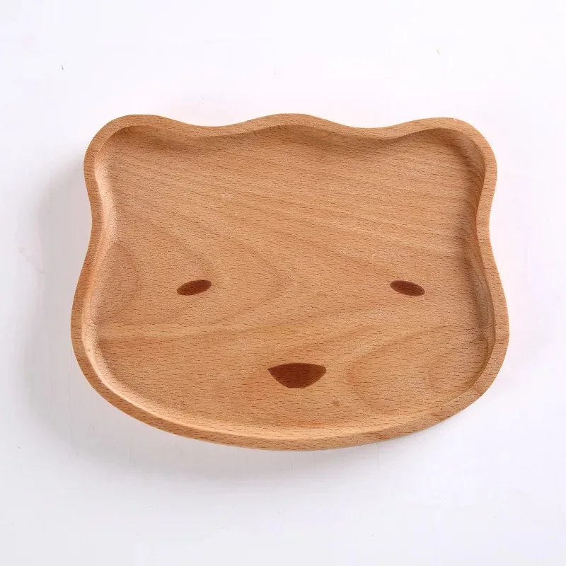 MZWooden детская посуда ремесла лоток из цельного дерева Детская обеденная тарелка