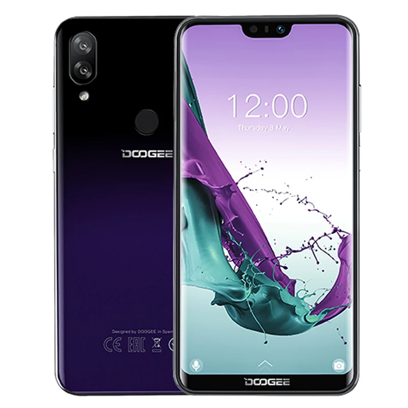 Phantom Purple DOOGEE N10 Восьмиядерный 3 ГБ ОЗУ 32 Гб ПЗУ мобильный телефон 5,84 дюймов FHD+ 19:9 смартфон 16 МП камера 3360 мАч Android 8,1 4G LTE мобильный телефон - Цвет: Phantom Purple