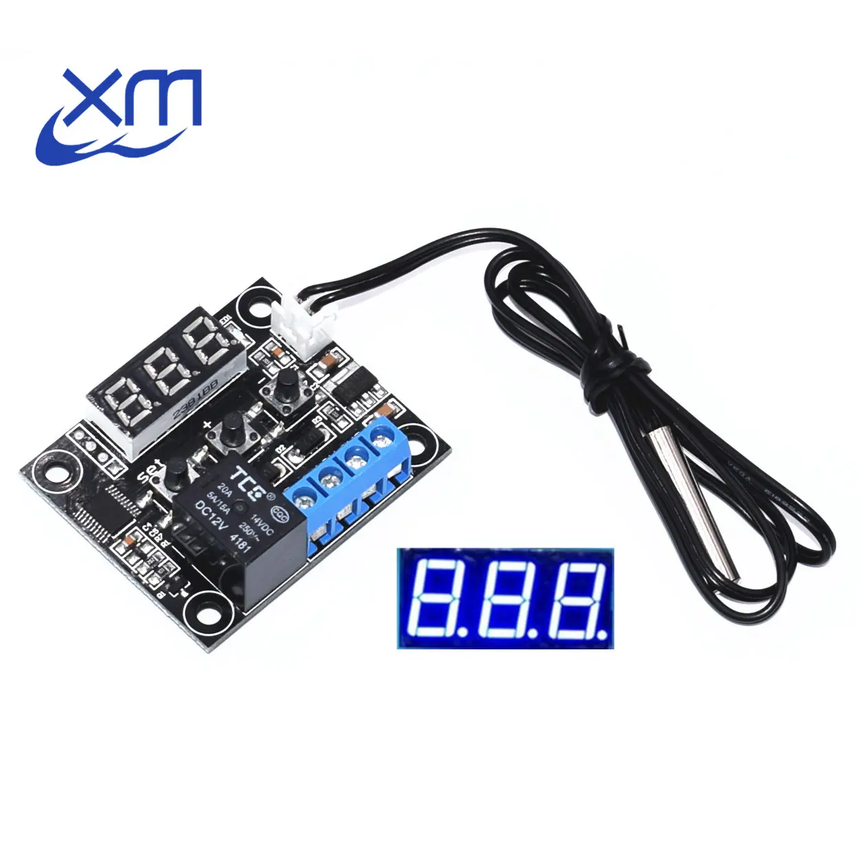 W1209 Black version 1 шт. W1209 DC 12 В температура отопления охлаждения термостат контроль температуры Переключатель Регулятор температуры термометр w1209 светодиодный цифровой 50 см - Цвет: W1209 Black version