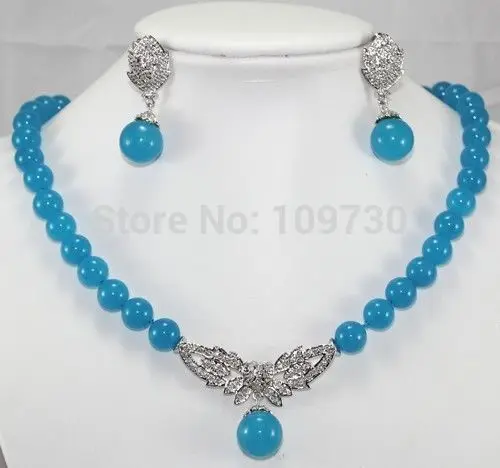 Ювелирные изделия 00849 синий/зеленый/красный нефрит/белый жемчуг/камень ожерелье