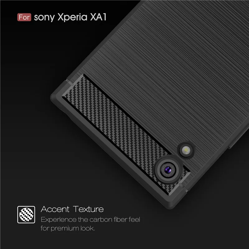Роскошный чехол из углеродного волокна для Sony Xperia XA1 матовый ТПУ XA 1 | Мобильные