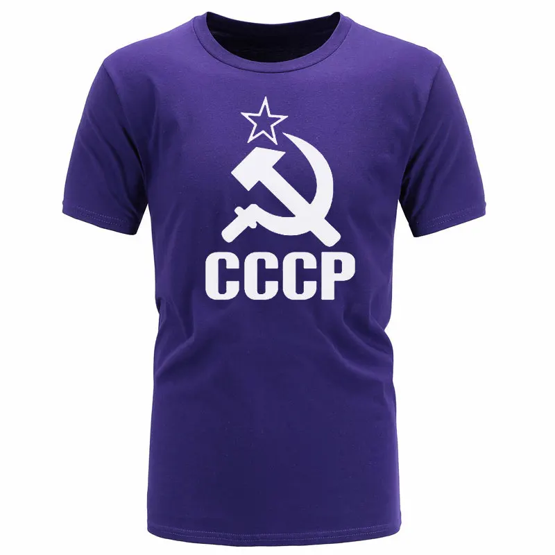 purple white BAIJOE CCCP мужские футболки, мужские футболки с коротким рукавом, футболки из хлопка с круглым вырезом - Цвет: purple white