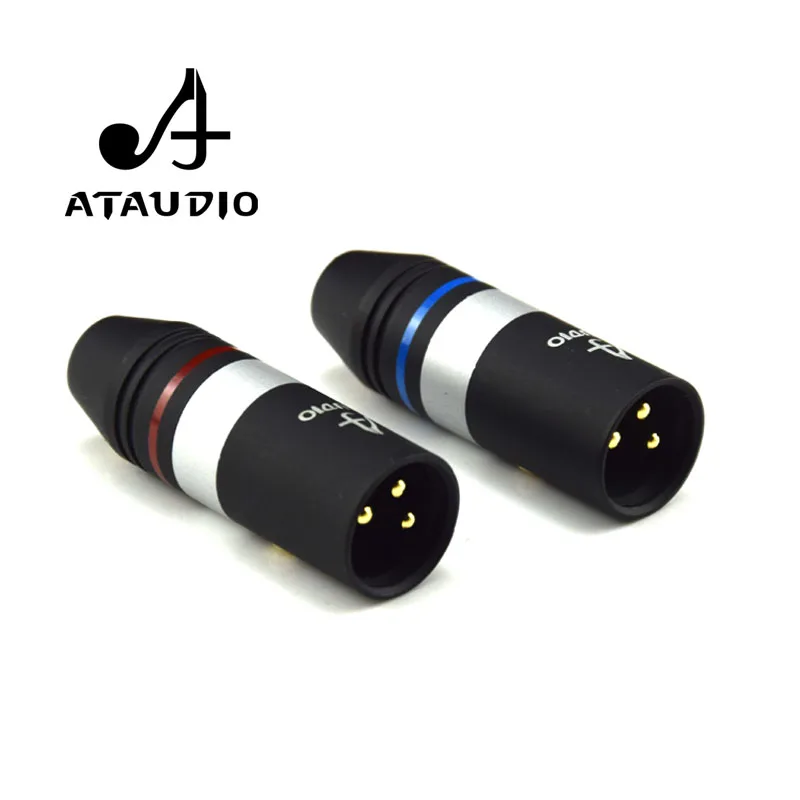 Позолоченный Hi Fi разъем ATAUDIO XLR штекер и гнездо end 3 контактный для самостоятельной