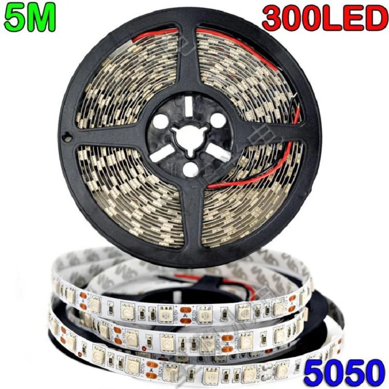 12V 5M 300LED 3014 2835 5050 5630 Светодиодная лента белый теплый RGB красный зеленый синий с