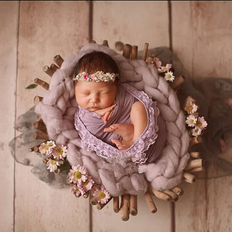 Креативный ручной работы деревянный newbornphoto реквизит infantile Гладкий филиал для