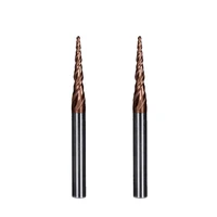 2pcs r0 75d630 575l2f hrc55 solid carbide 6mm ball nose tapered end mills router bits cnc taper wood metal milling cutter