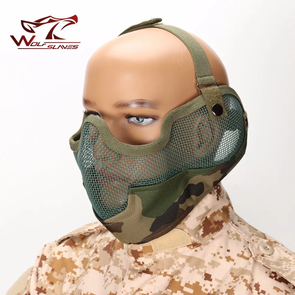 

Tactical Gear Stalker Type Half Face Metal Mesh Raider Multicam Mask Ver. 2 Black Paintball Equipment Airsoft Accesorios