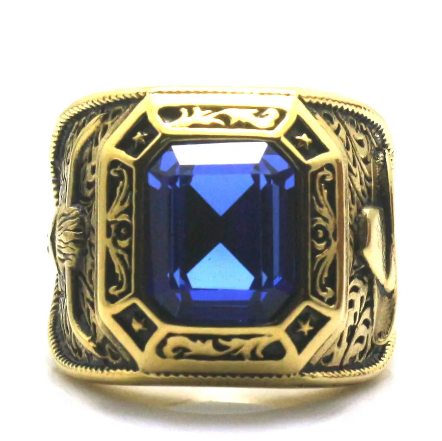 Мужские Мальчики 316L крутое Золотое западное Ковбойское кольцо|ring ring|green stonegreen stone