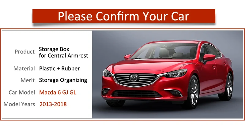 Подлокотник для хранения и поддержания порядка Mazda 6 2013 2014 2015 2016 2017 GJ GL Atenza Mazda6 MK3