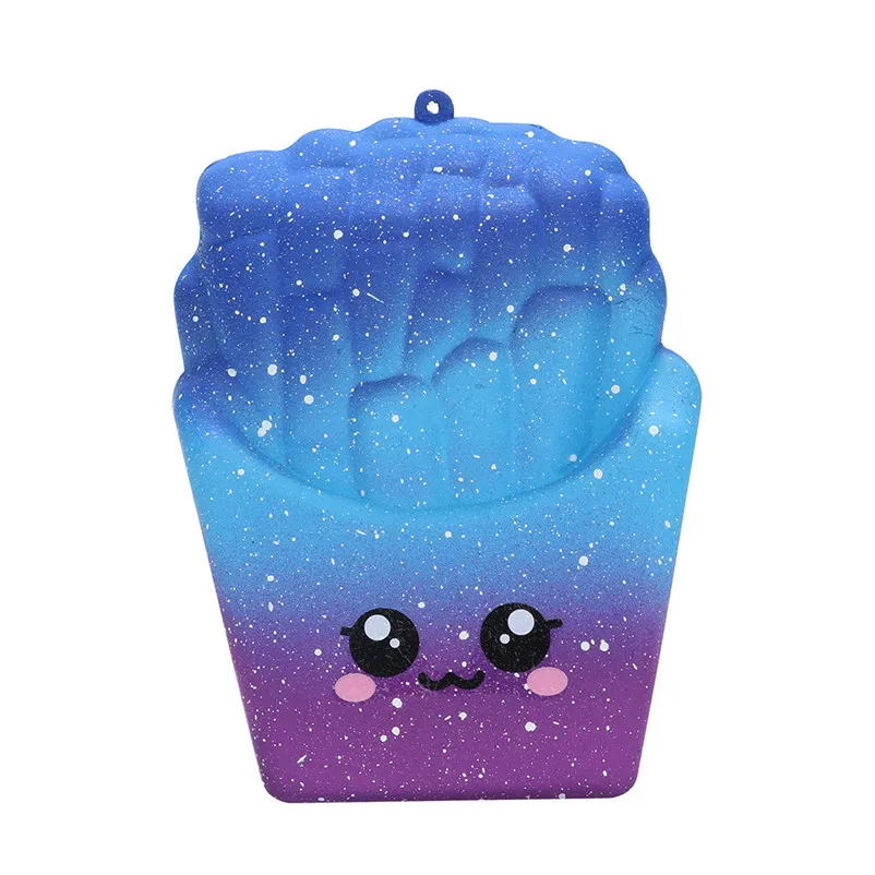 8 см милый вязкой игрушки Galaxy картофеля фри scuishy из Еда анти стресс медленно