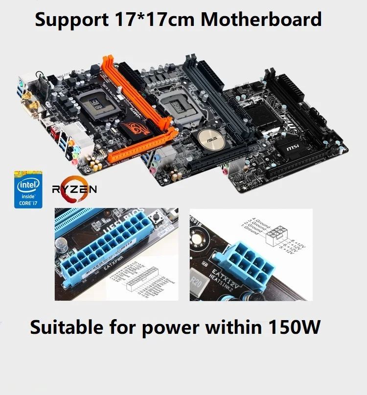 CEMO A4 алюминий ITX небольшой шасси стекло Сторона через для поддержки 240 интегрированное водяное охлаждение