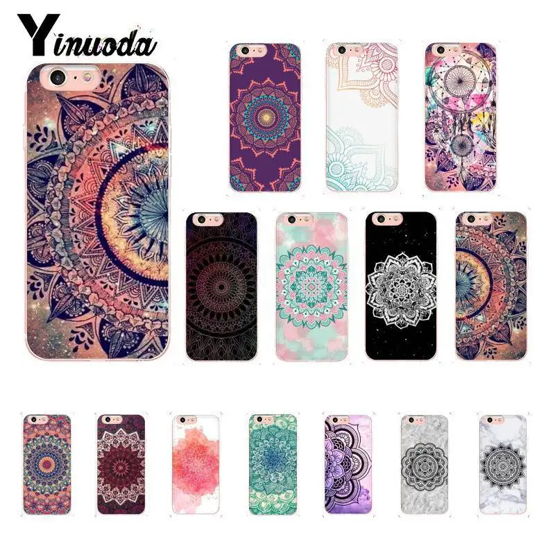 Чехол Yinuoda для телефона с рисунком мандалы и цветов iPhone 8 7 6 6S Plus X XS MAX 5 5S SE XR 10 11 11pro