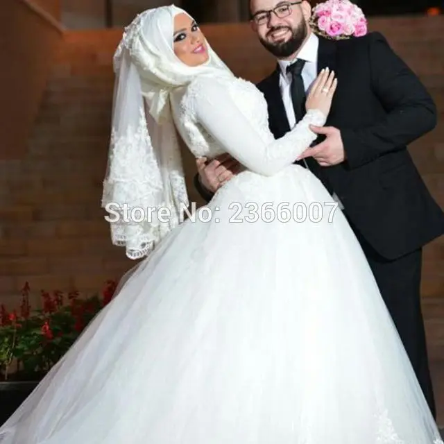 KSD466 vestidos de novia 2017 long sleeves Musilm brautkleid hijab wedding dresses turkey dress gowns | Свадьбы и торжества