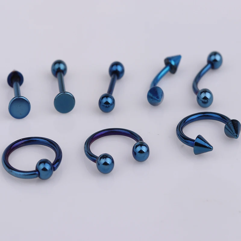 Sellsets 8 шт./лот радужные золотые черные синие анодированные Кольца для бровей из