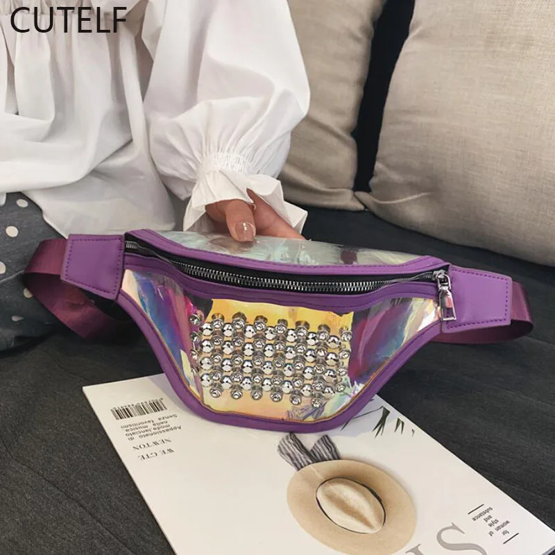 Поясная Сумка розовая Блестки для ногтей heuptas женская сумка на груди pochete sac banane