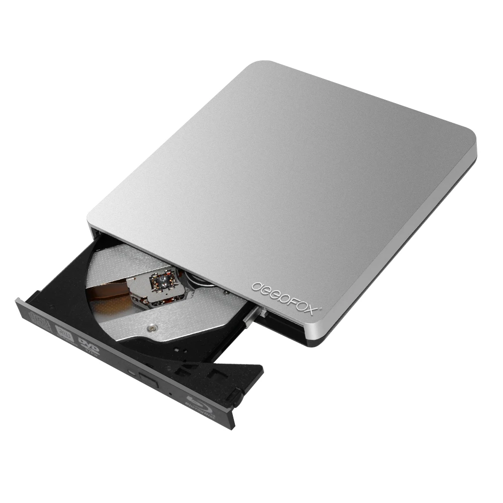 Deepfox Внешний Blu ray диск USB 3 0 горелки BD RE компакт дисков/DVD RW Писатель играть 3D Ray для