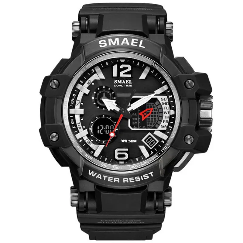 Reloj мужские часы белые спортивные часы светодиодный цифровой 50 м водонепроницаемые часы ударные мужские часы 1509 relogios мужские спортивные часы оптом# F