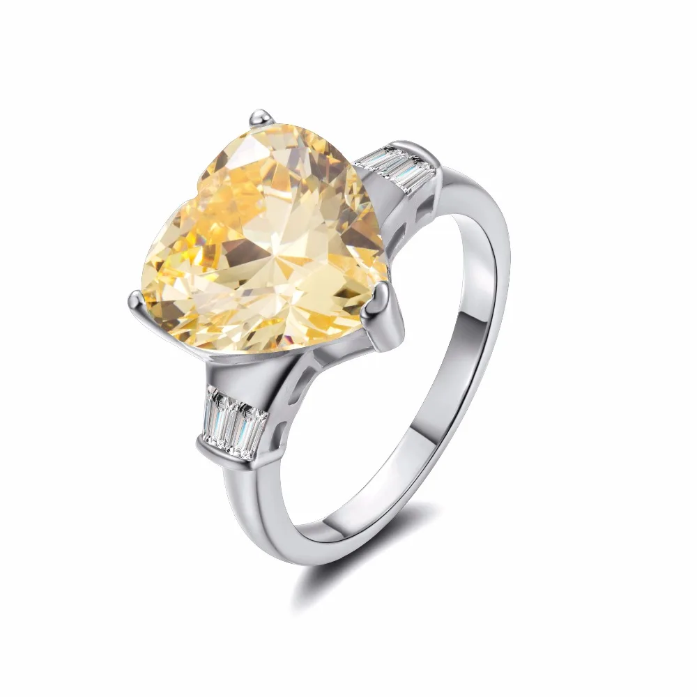 Женское кольцо из серебра 925 пробы с покрытием белого золота 18 пробы|white gold|18k white
