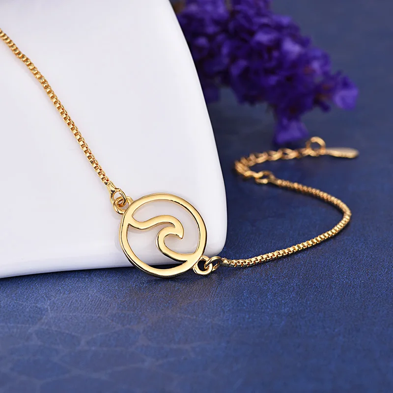 New Arrival Fashion Jewelry Simple Copper Wavy shape Bracelets For Women Gold Silver Color Geometric Bangles Wholesale | Украшения и
