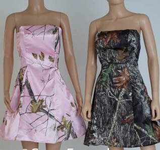 

strapless camouflage printing camo bridesmaid dresses short 2019 new styles size 0 custom make free shipping