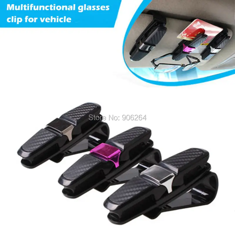 

PC Car Styling Auto Car Glasses Clip Multifunctional Paper Clip Card Stock Sun-shading Board Eye Frame Holder Auto Supplies