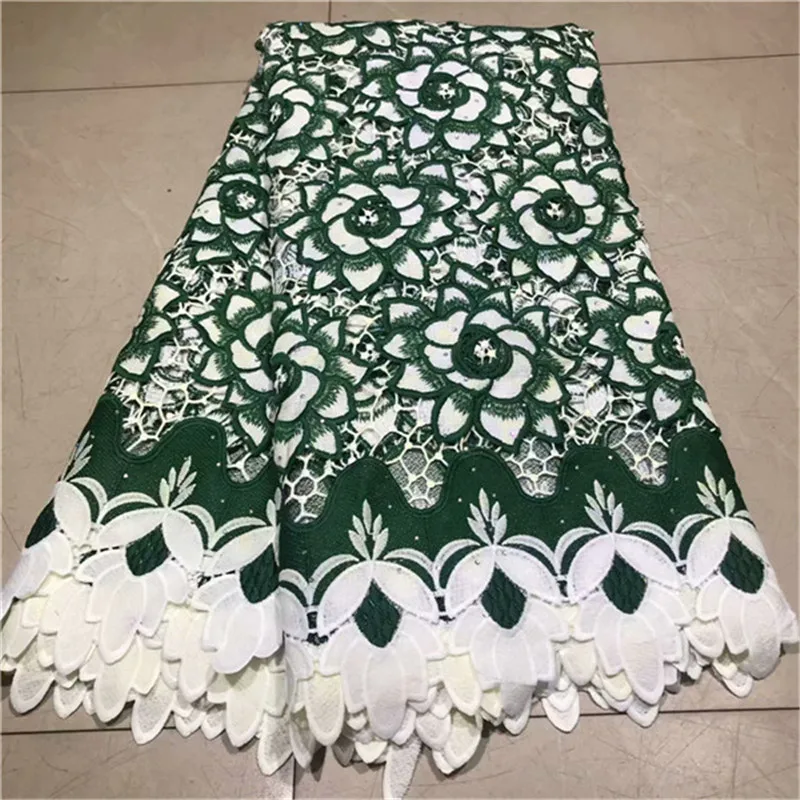 

2019 New Design African Milk Silk Lace Fabric High Quality Lace African Nigerian Guipure Embroidery French Lace Fabric 5 Yards