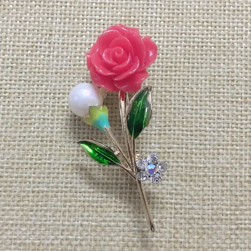 Ювелирные изделия Zlxgirl красный цветок броши свадебных ювелирных изделий