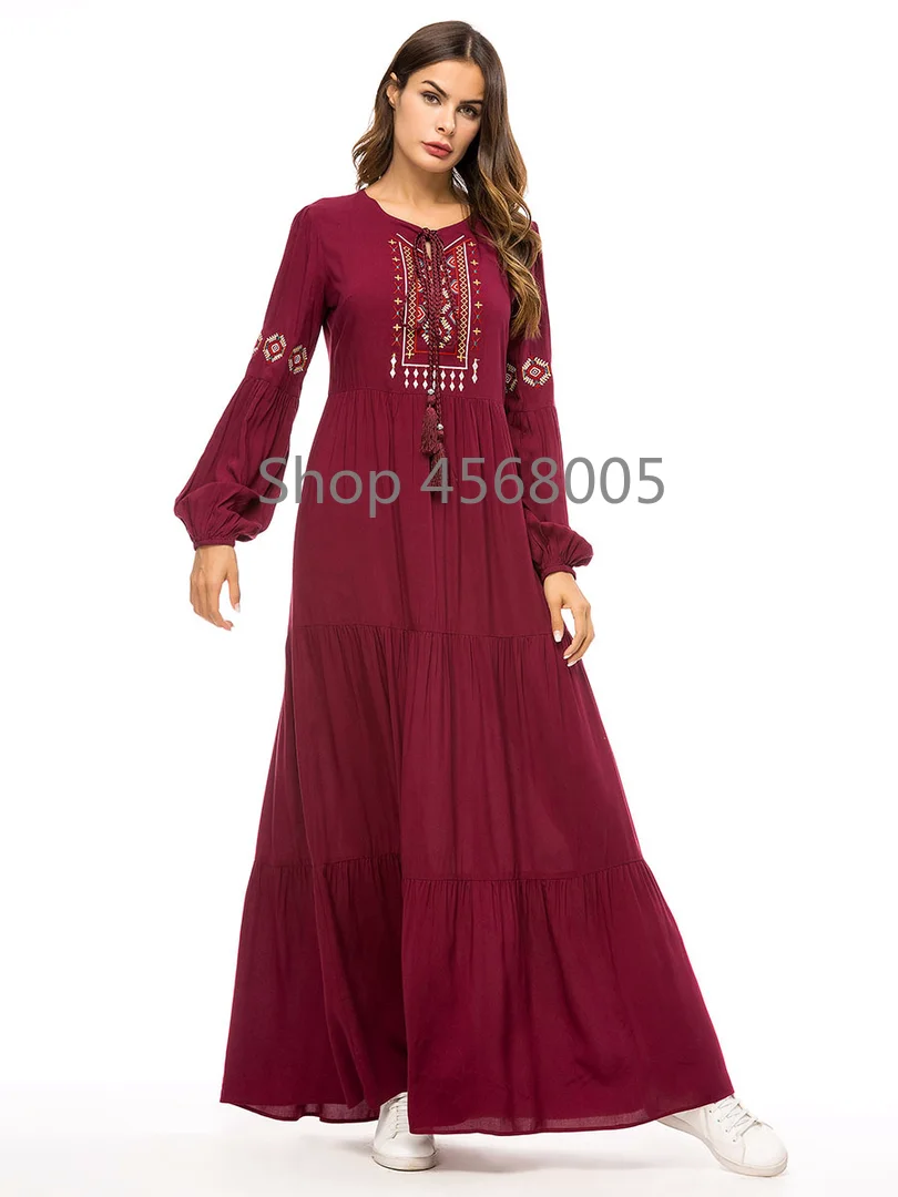 Абая для женщин Bangladesh Caftan Дубай кафтан исламский халат с длинными рукавами