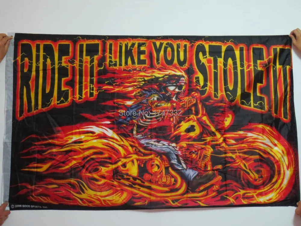 Ghost Rider флаг хит продаж товары 3X5FT 90CMX150CM баннер латунные металлические