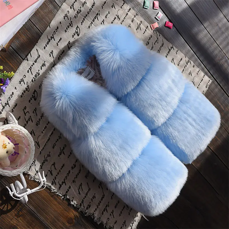 Retail New Children Casual Faux Fur Waistcoats Girls Fashion Solid Color Vests Baby Girl Version Waistcoat Boys Warm Vest | Детская