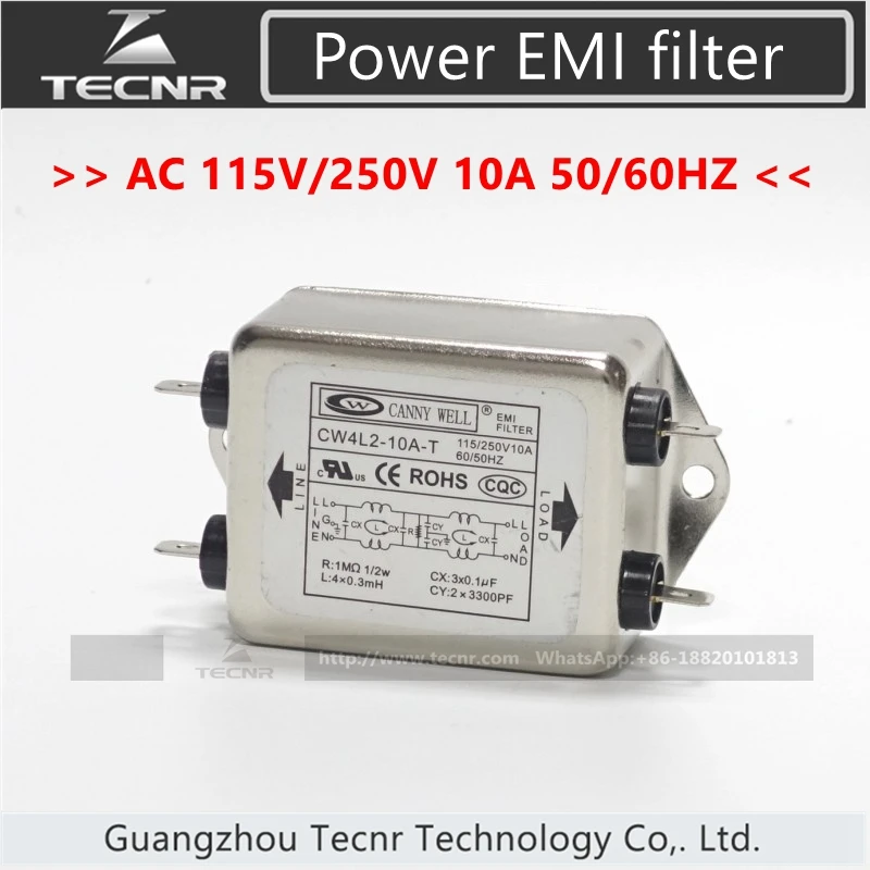 Однофазный мощный EMI фильтр kanny WELL переменного тока 115 В/250 в 10 А 50/60 Гц filter filter | Соединители -32785834859