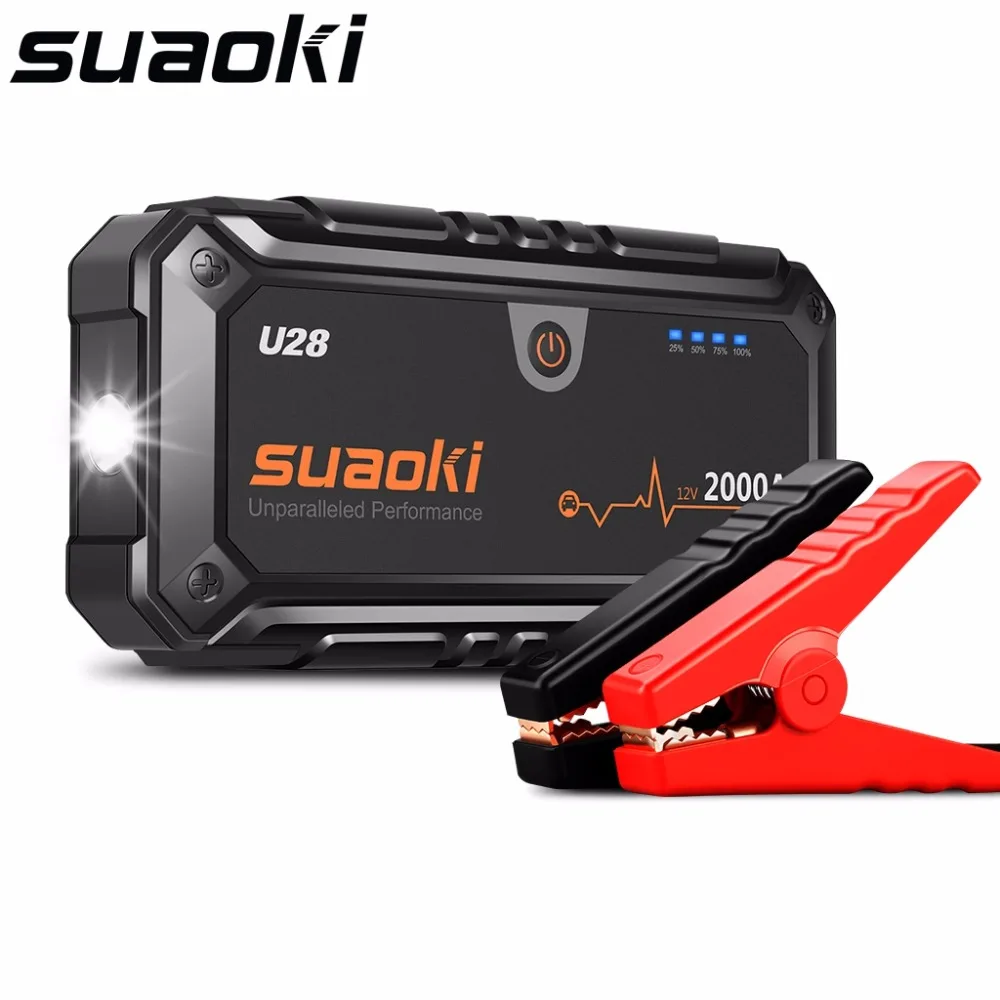 Suaoki U28 2000A пиковый пусковой стартовый пакет с двойным USB блоком питания