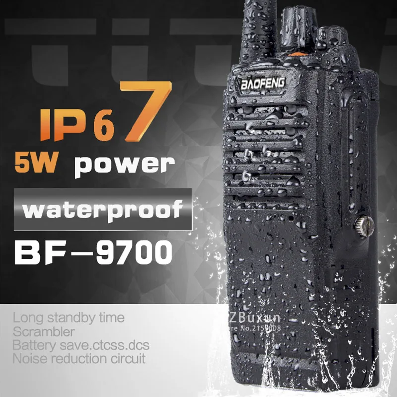 1 шт. 8 Вт UHF BAOFENG BF 9700 IP67 водонепроницаемая двухсторонняя ручная рация