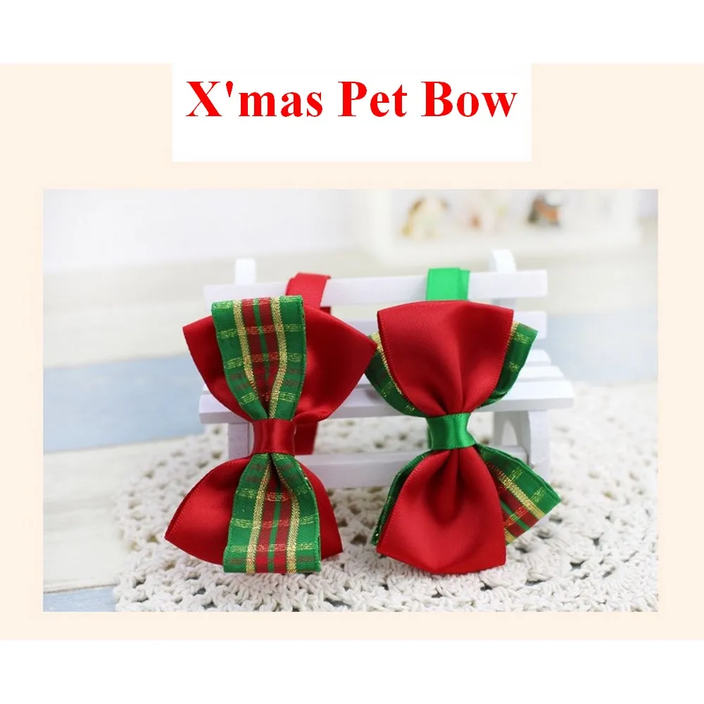 Собачий галстук для питомца бабочка ткань милая собака рождественские украшения