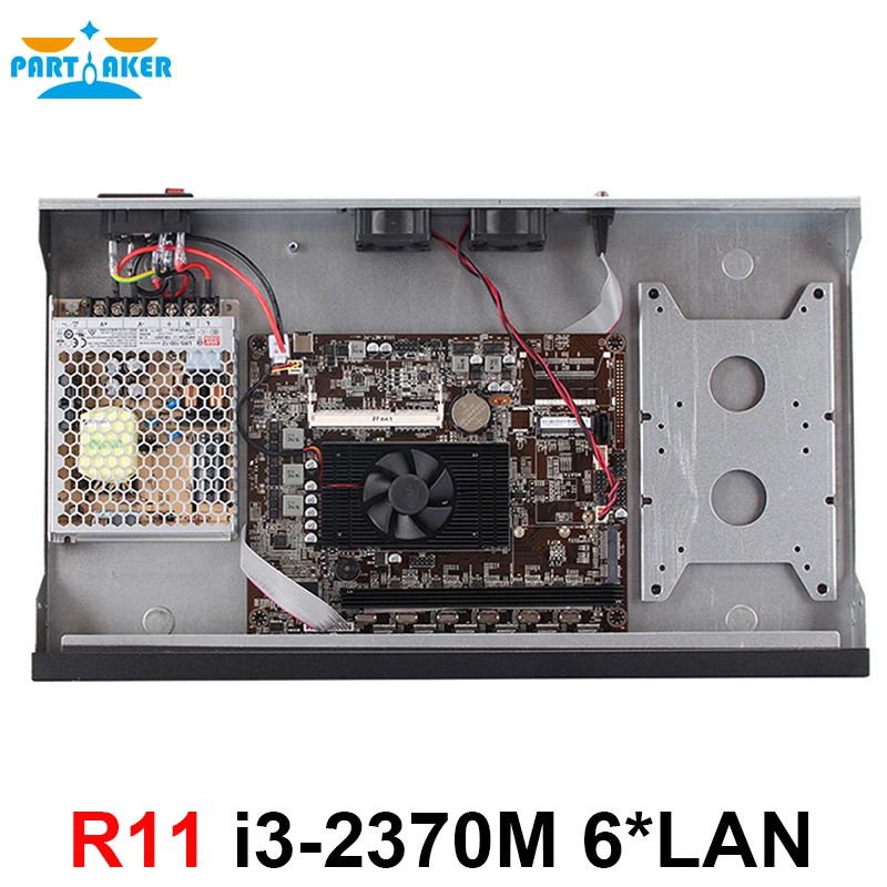 Partaker R11 брандмауэр vpn 1u Rackmount Intel Core I3 2350M/2370M сетевой прибор безопасности 6 82583V Lan