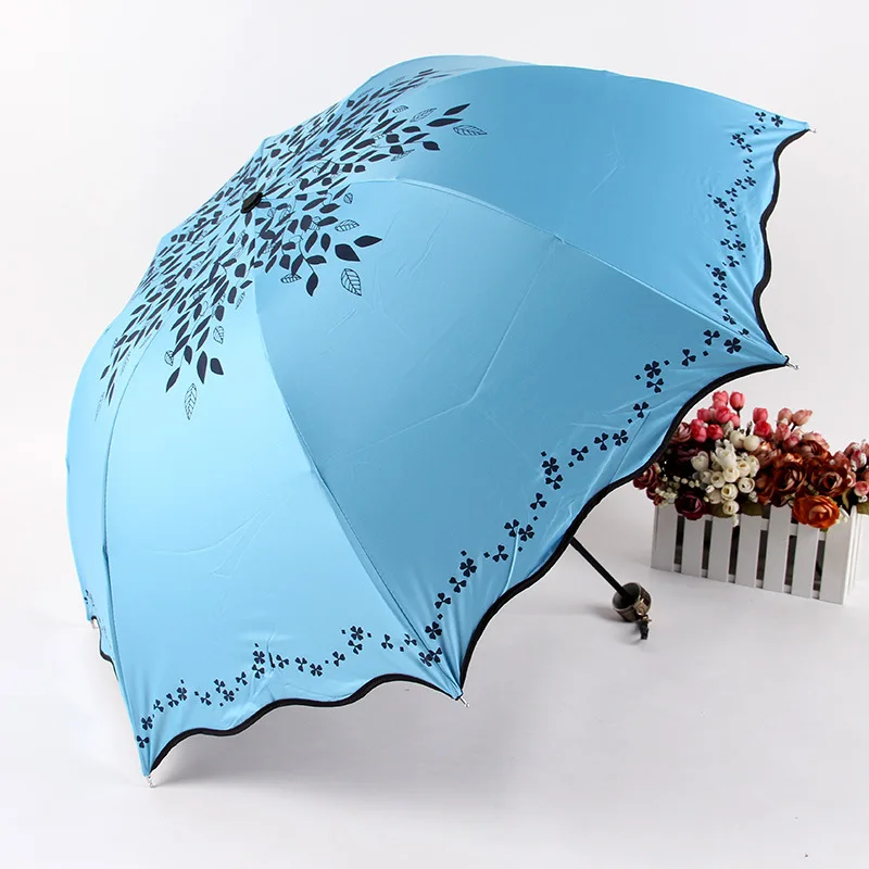 Креативный 7 цветов зонтик с изображением листьев дождя женский Романтический