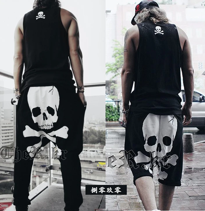 Мужские брюки в стиле хип хоп 2018 с черепами слаксы одежда певицы|hop pants|mens hip hop pantship