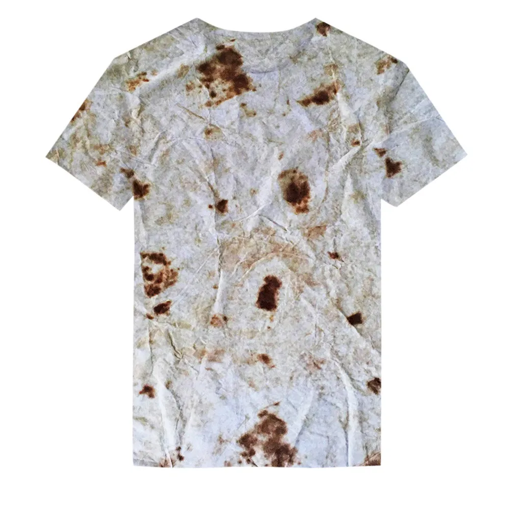 Хлопковые топы для девочек с короткими рукавами и принтом Burrito маленьких