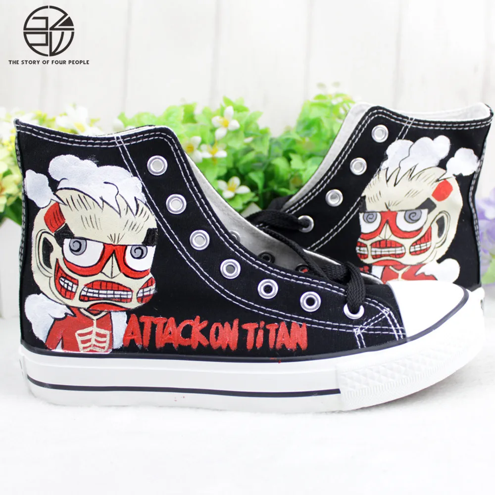 Gzpw The advance of the Giants high painted canvas shoes Cosplay cartoon boy students35-43 | Тематическая одежда и
