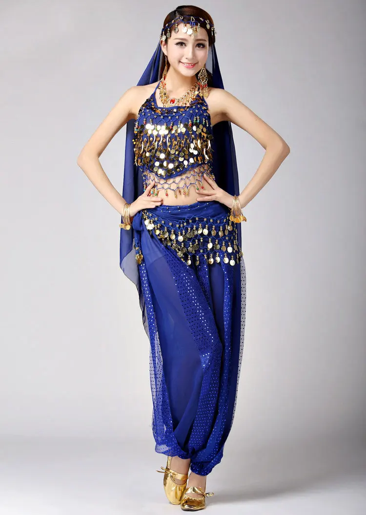 Belly Dance Costume Set Womens Dancing Sets Tribal Bollywood Indian Dress Performances Bellydance | Тематическая одежда и