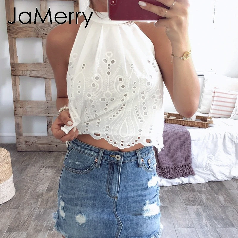 JaMerry/Винтажные Женские топы с воротником-стойкой повседневные уличные летние