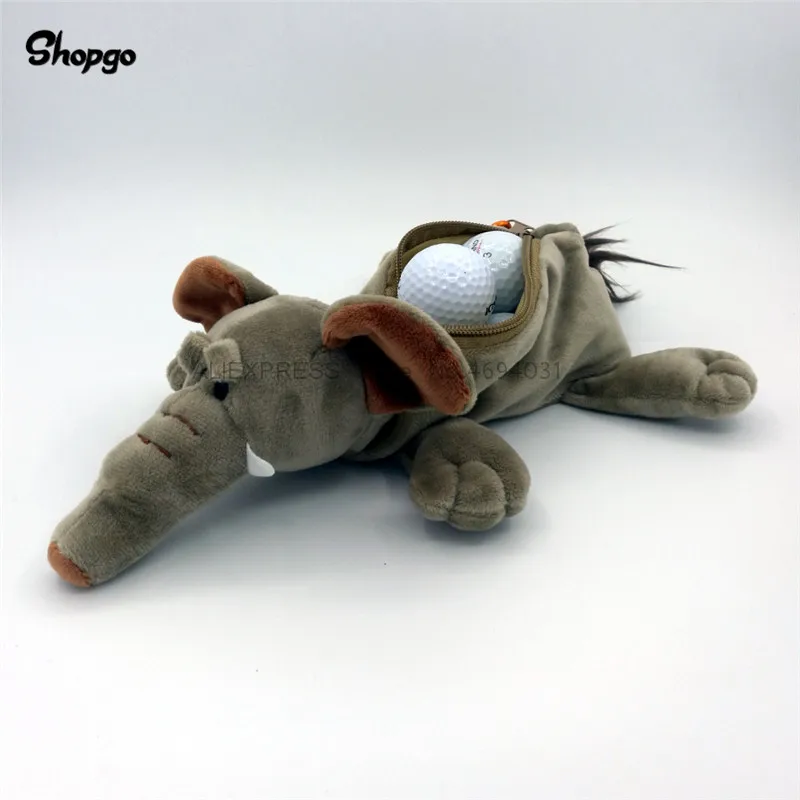 [Размер 6-7 шт.] Маленький слон сумка для мяча гольфа сумки на молнии с животными