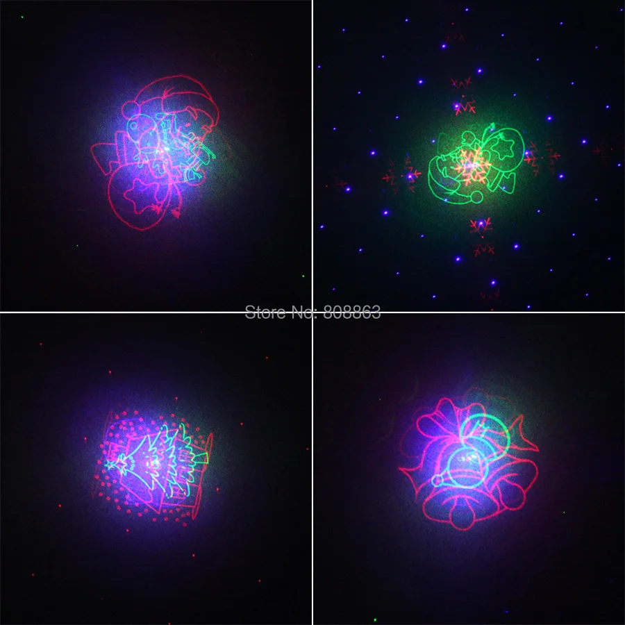 Eshini открытый IP44 RGB лазерный 24 Большой Рождественский узор проектор для праздника