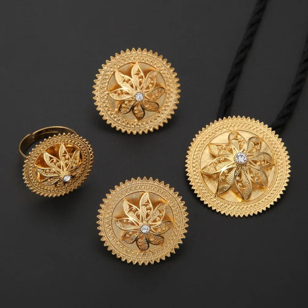 Новый Этнический комплект ювелирных изделий из эфиопской цепочки с подвеской