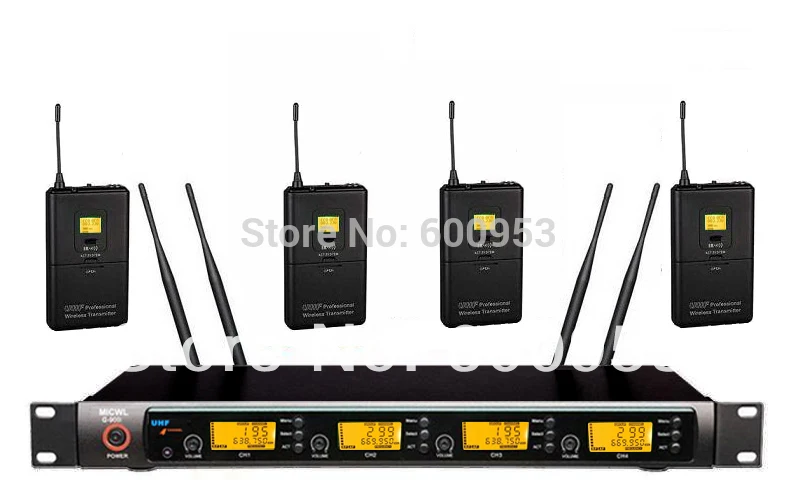 G900 профессиональная 4x100 канальный UHF Беспроводная микрофонная система