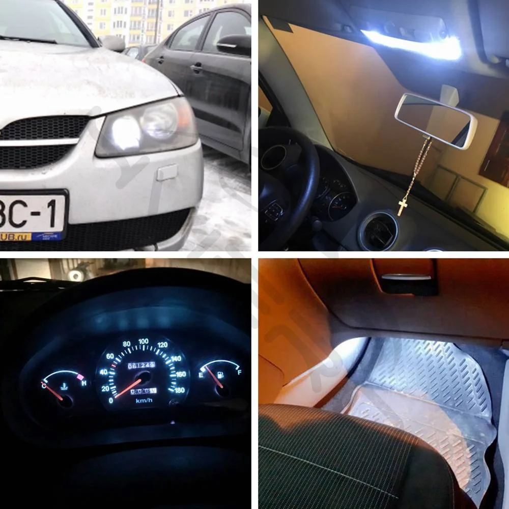 2X T10 W5W 12SMD 1206 автомобиля на танкетке белые светодиодный AC/DC 12V Canbus без ошибок
