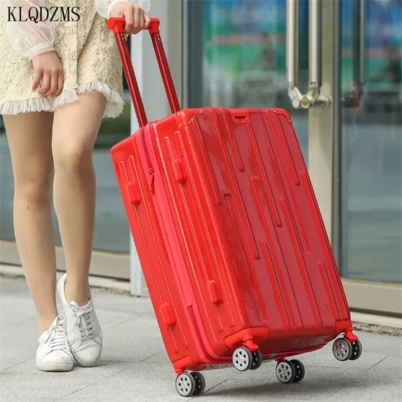 

KLQDZMS 20/24 дюйма Ligh tweight модный чемодан PC rolling bags с колесами