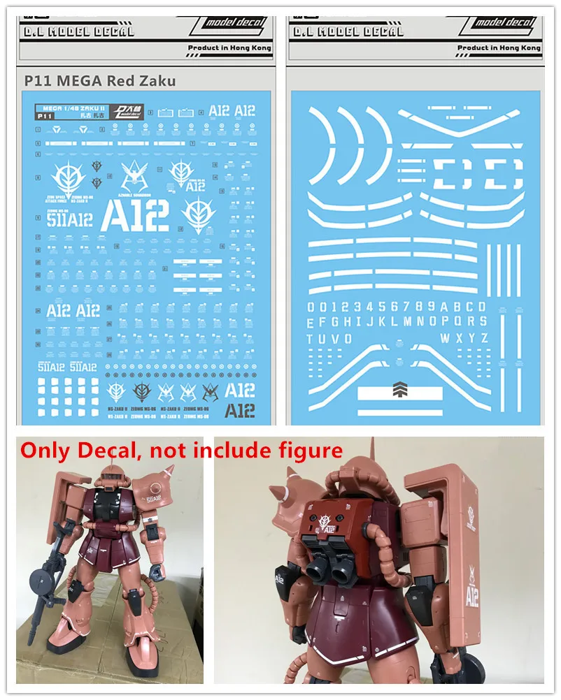 D.L высокое качество переводная водная паста для Bandai MEGA 1/48 MSN 06F Char Red Zaku II Gundam DL102