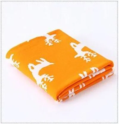 orange 75X105 см трикотажное двустороннее 2 слоя хлопок якорь олень детское одеяло, дети одеяло Скандинавская навигация темно-синий чехол для детской коляски - Цвет: orange